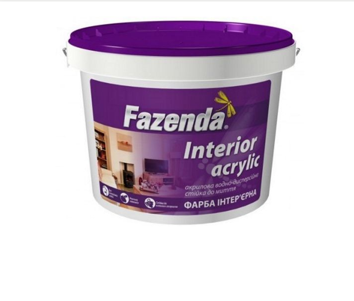 Фарба інтер'єрна водно-дисперсійна Interior Acrylic Mattlatex ТМ "FAZENDA" (20кг)